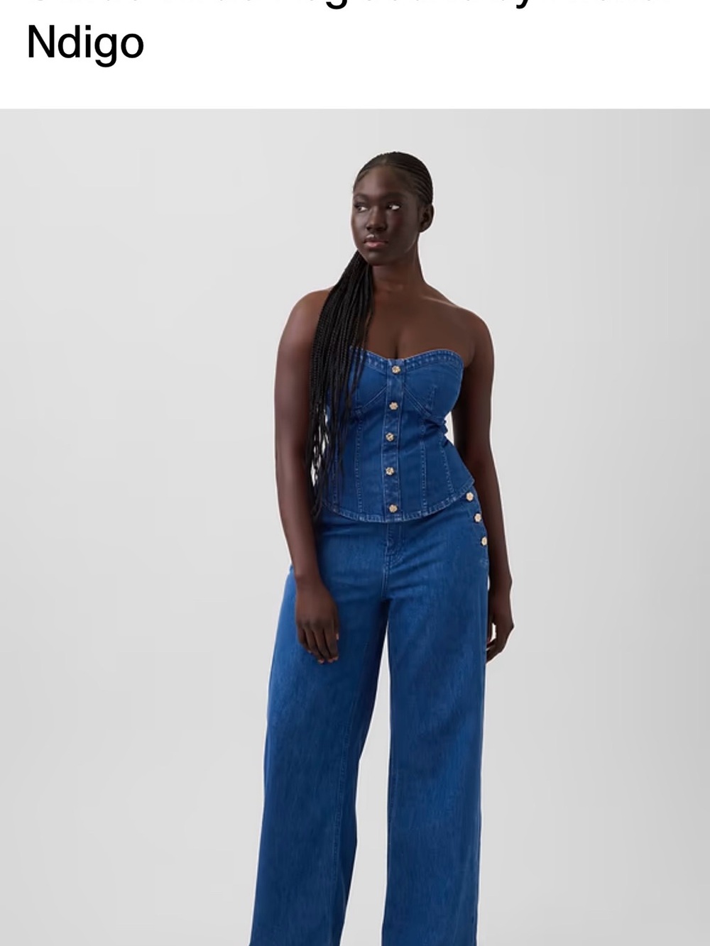 GAP x HFR Denim Corset top + Wide leg jeans